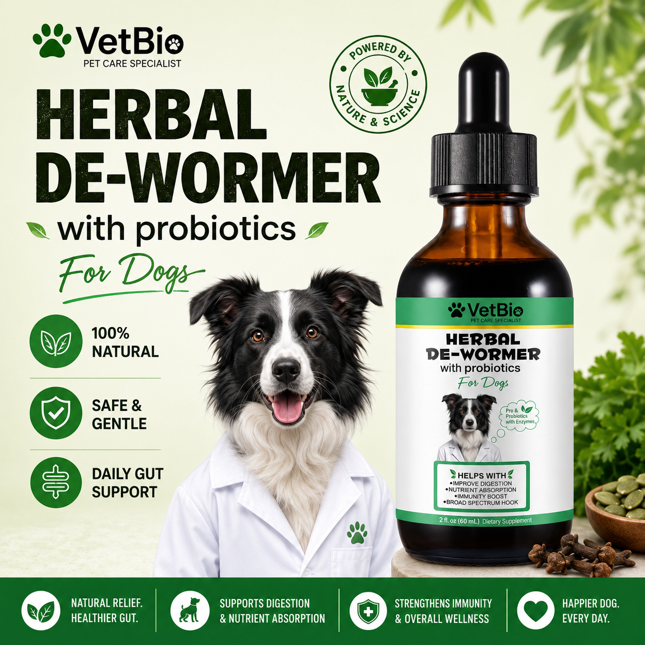 VetBio™ Herbal De-Wormer with Probiotics