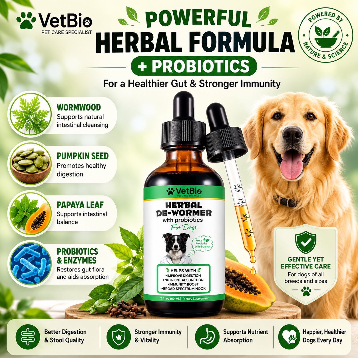 VetBio™ Herbal De-Wormer with Probiotics