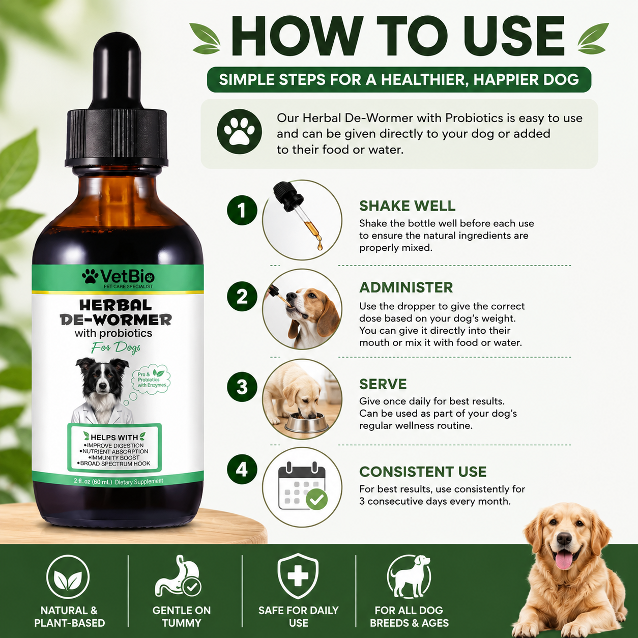 VetBio™ Herbal De-Wormer with Probiotics