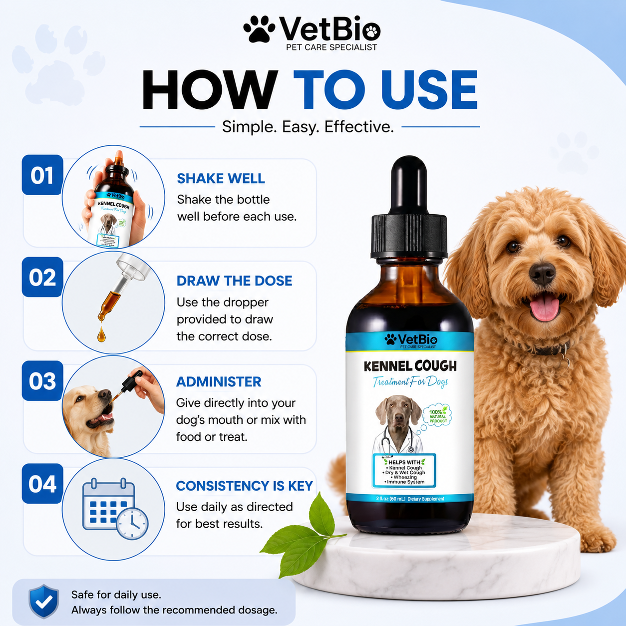 VetBio™ Kennel Cough Treatment for Dogs (60ml)