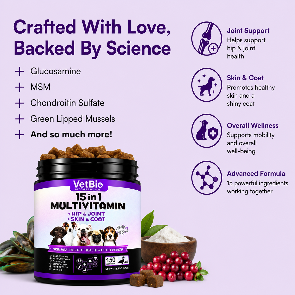 VetBio™ 15-in-1 Multivitamin For Dogs