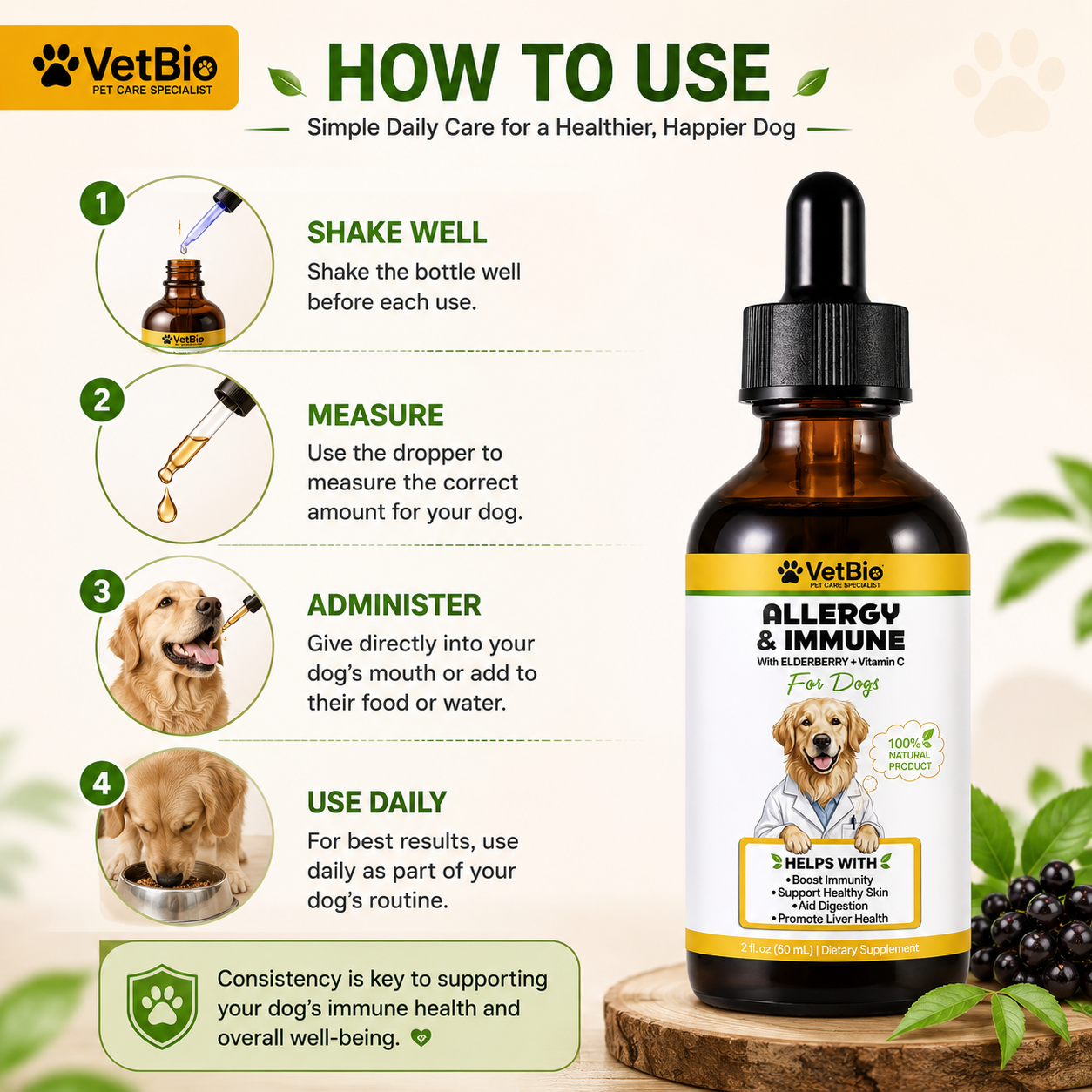 VetBio™ Allergy & Immune Drops For Dogs