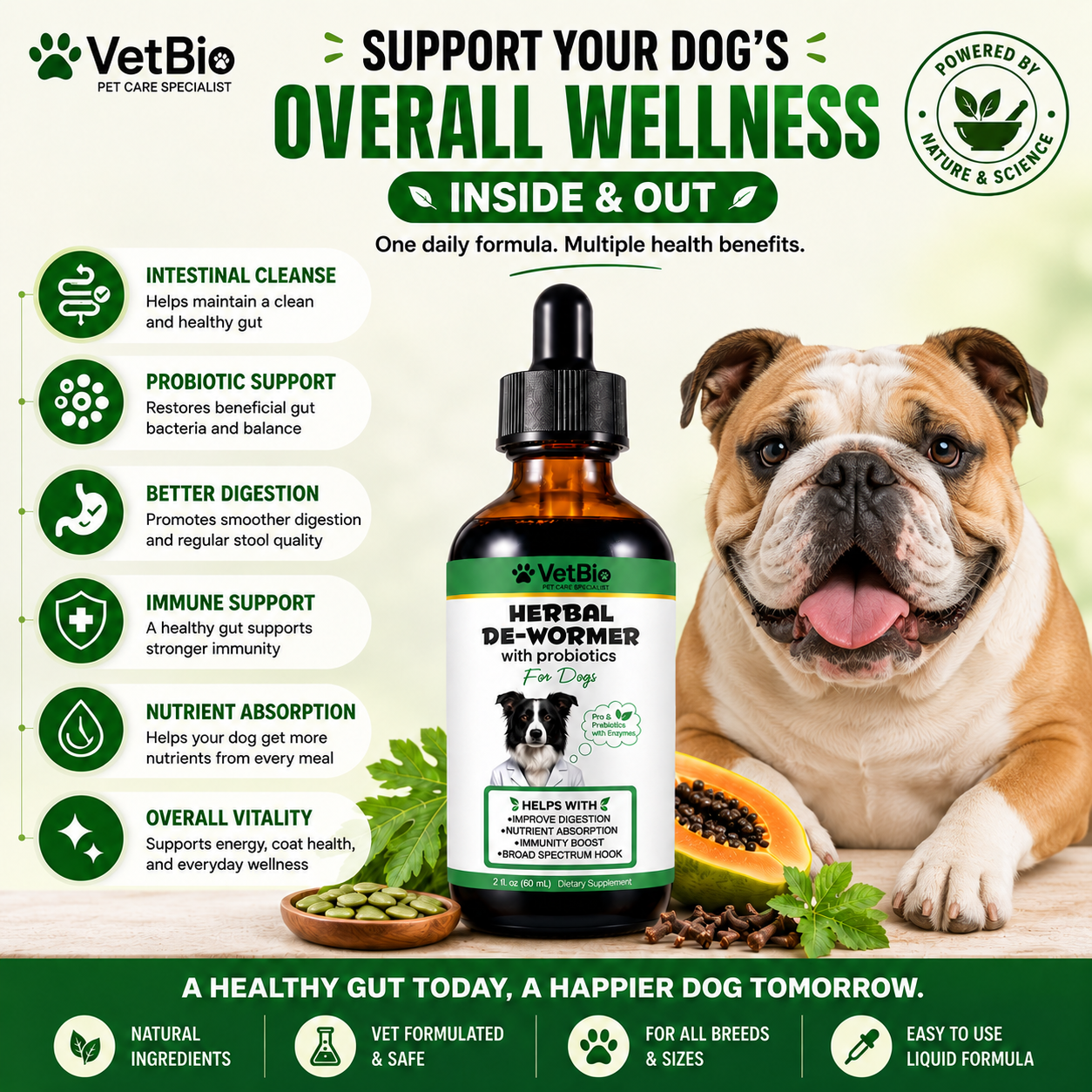 VetBio™ Herbal De-Wormer with Probiotics