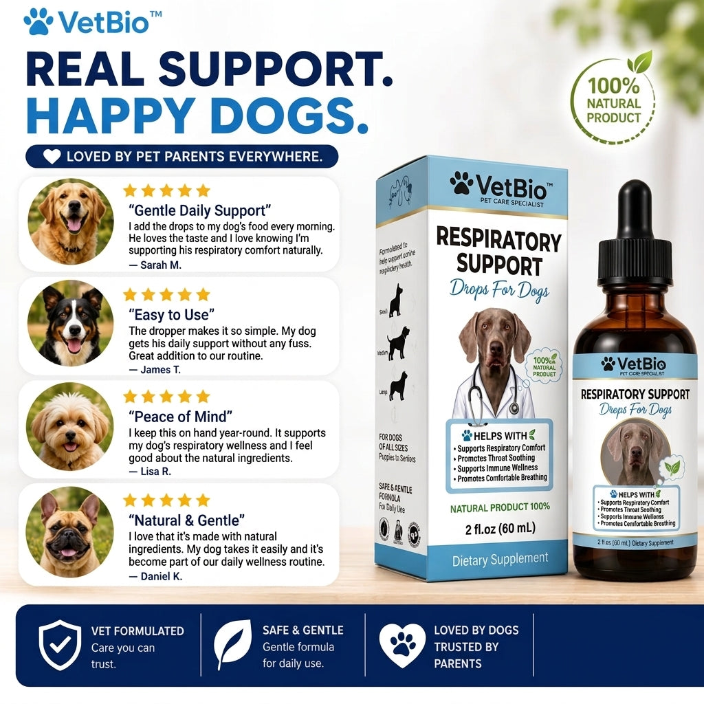 VetBio™ Respiratory and Immune Health Drops for Dogs (60ml)