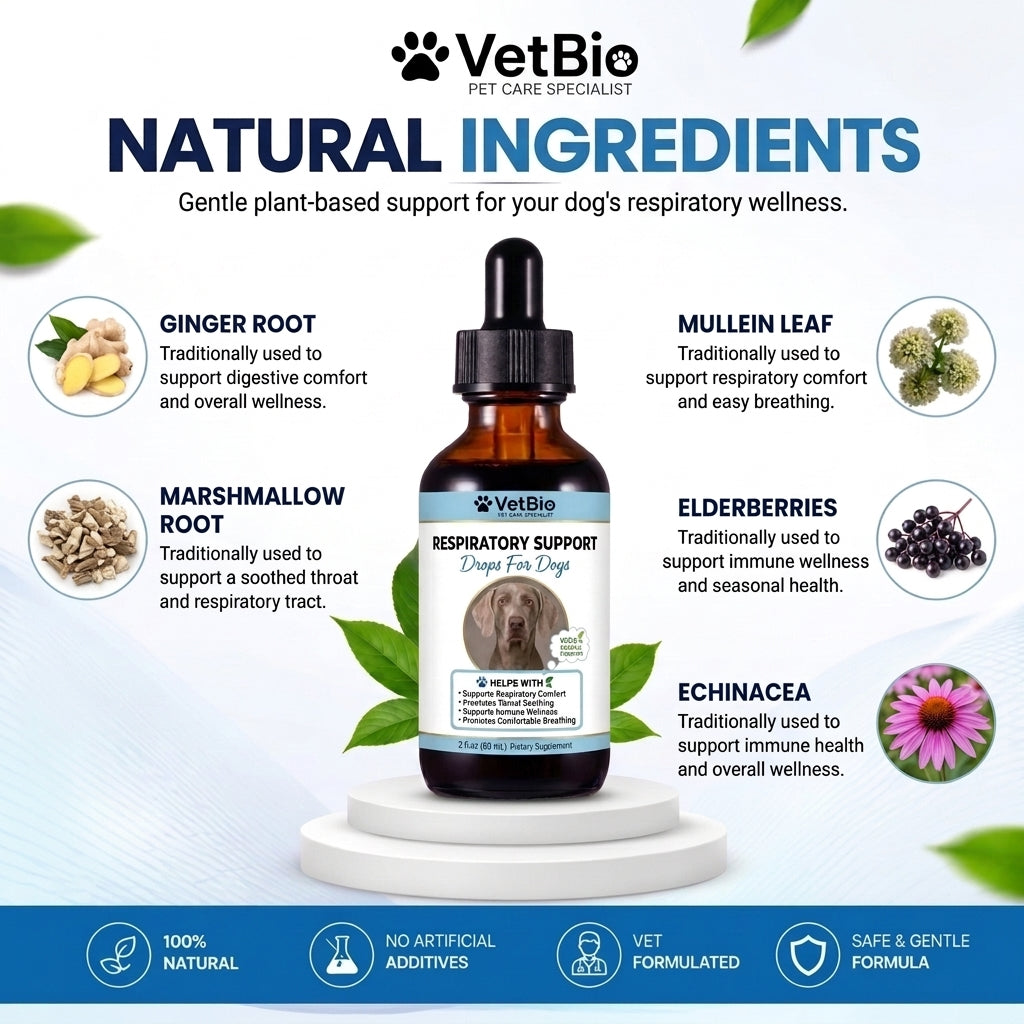 VetBio™ Respiratory and Immune Health Drops for Dogs (60ml)