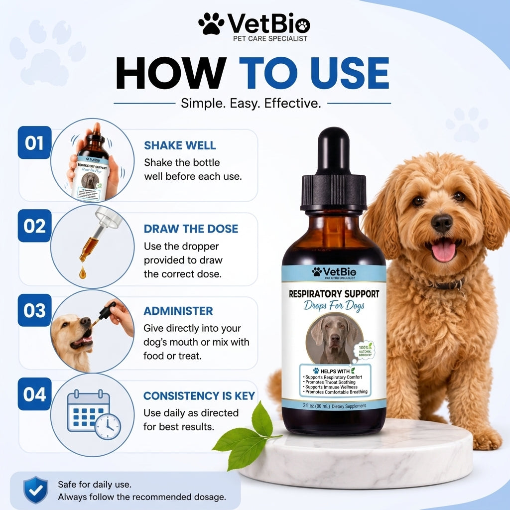 VetBio™ Respiratory and Immune Health Drops for Dogs (60ml)