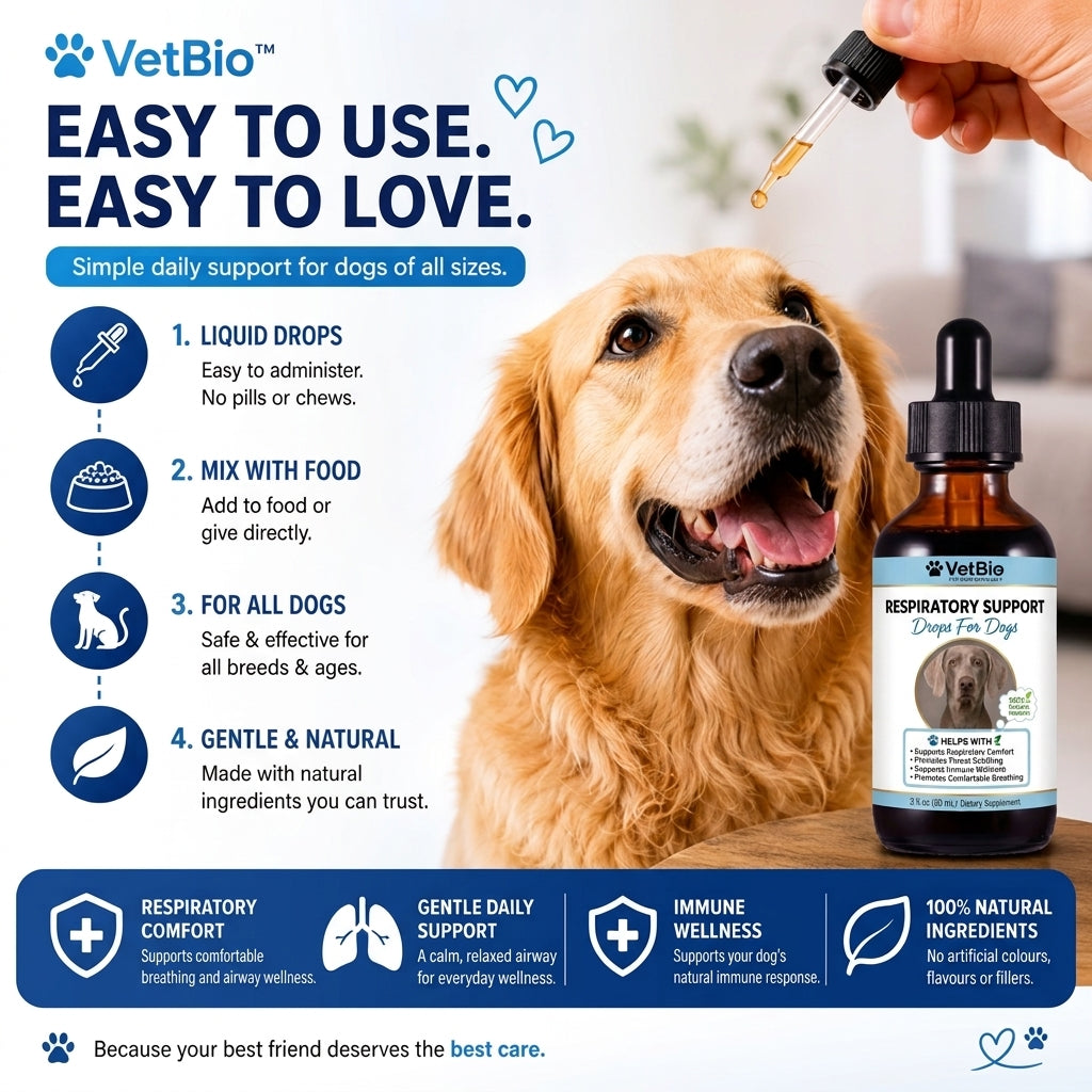 VetBio™ Respiratory and Immune Health Drops for Dogs (60ml)